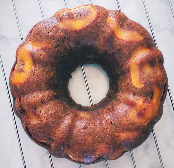 Almond and Nectarine Vegan Bundt Cake