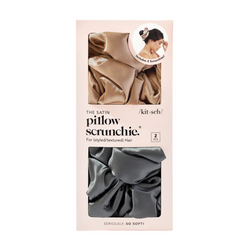 Satin Sleep Pillow Scrunchies - Charcoal/Gold
