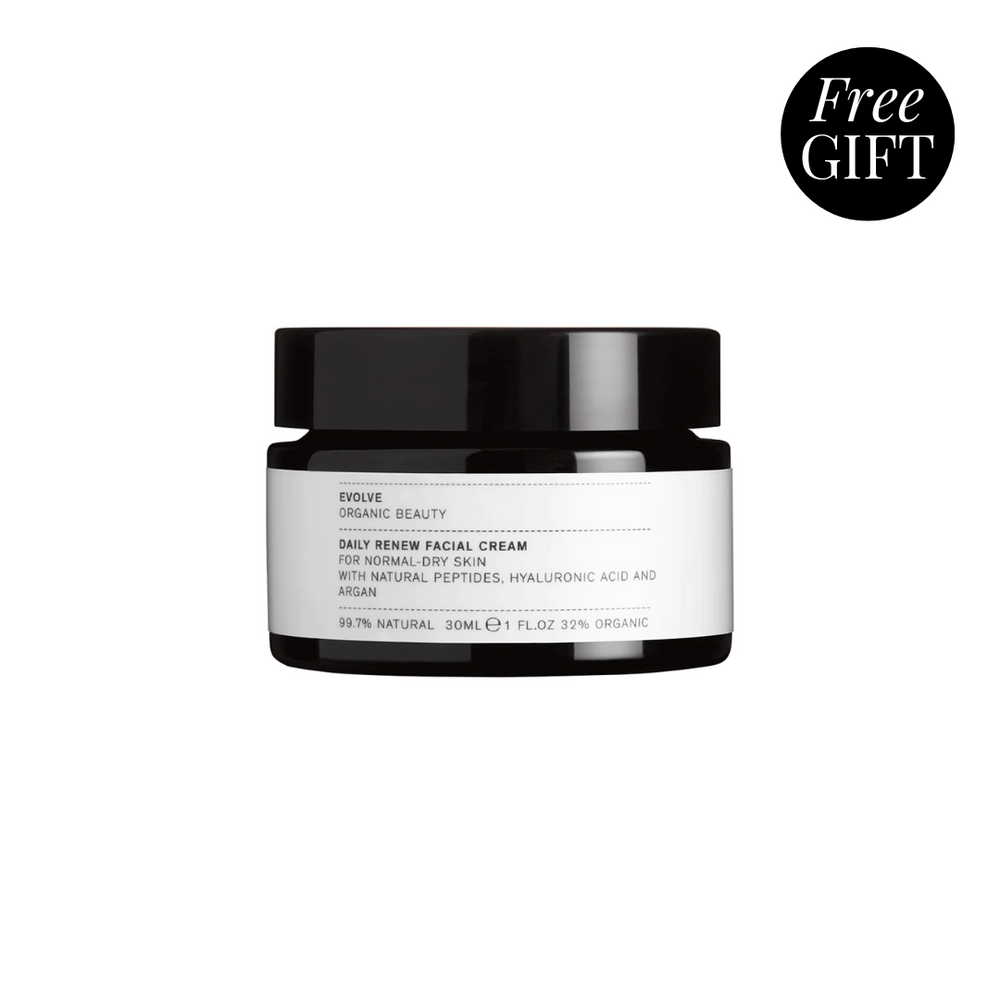 Free Mini Daily Renew Facial Cream when you spend £25+ on Evolve Beauty