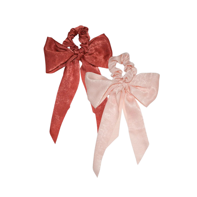 Satin Scarf Scrunchies - Blush & Mauve