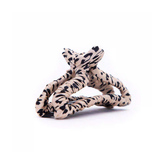 KITSCH Satin Wrapped Claw Clip Leopard Print