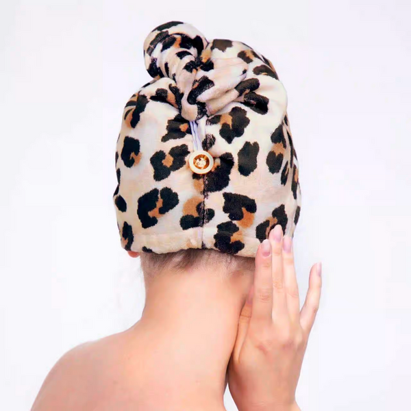 KITSCH Microfiber Hair Towel Leopard Print