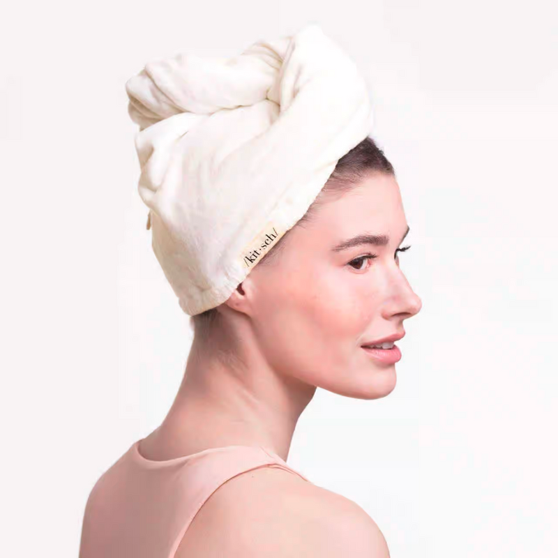 KITSCH Eco-Friendly Microfiber Hair Towel Ivory